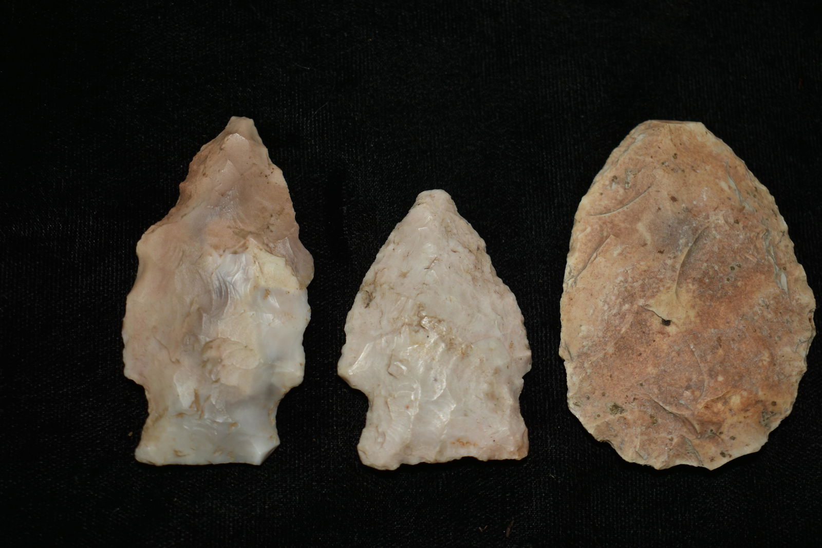 3 Arrowheads: 3 Arrowheads Found in Audrain County, Mo by Dennis Singleton 2" to 2 1/2" Authentic Ancient Pre-Historic Native American Indian Artifact