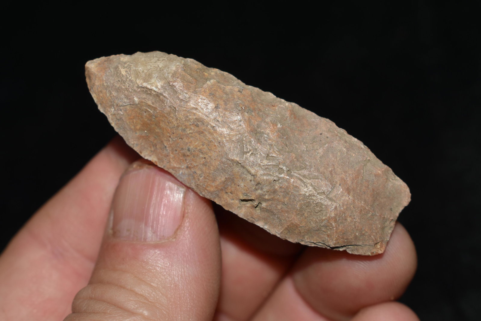 2 3/8" Nebo Hill Spear: 2 3/8" Nebo Hill Spear found by Cledus Barfield in Brown County, IL. Authentic Ancient Pre-Historic Native American Indian Artifact Arrowhead