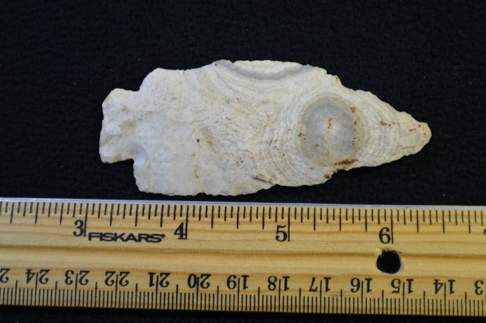 3 3/8" Hardin Arrowhead: Found In Cass County or Brown County Illinois. Ex: Lloyd Miller Collection. Pictured in Central States Archaeological Journal 1957 and In The Beardstown Book by Harold Tyson.