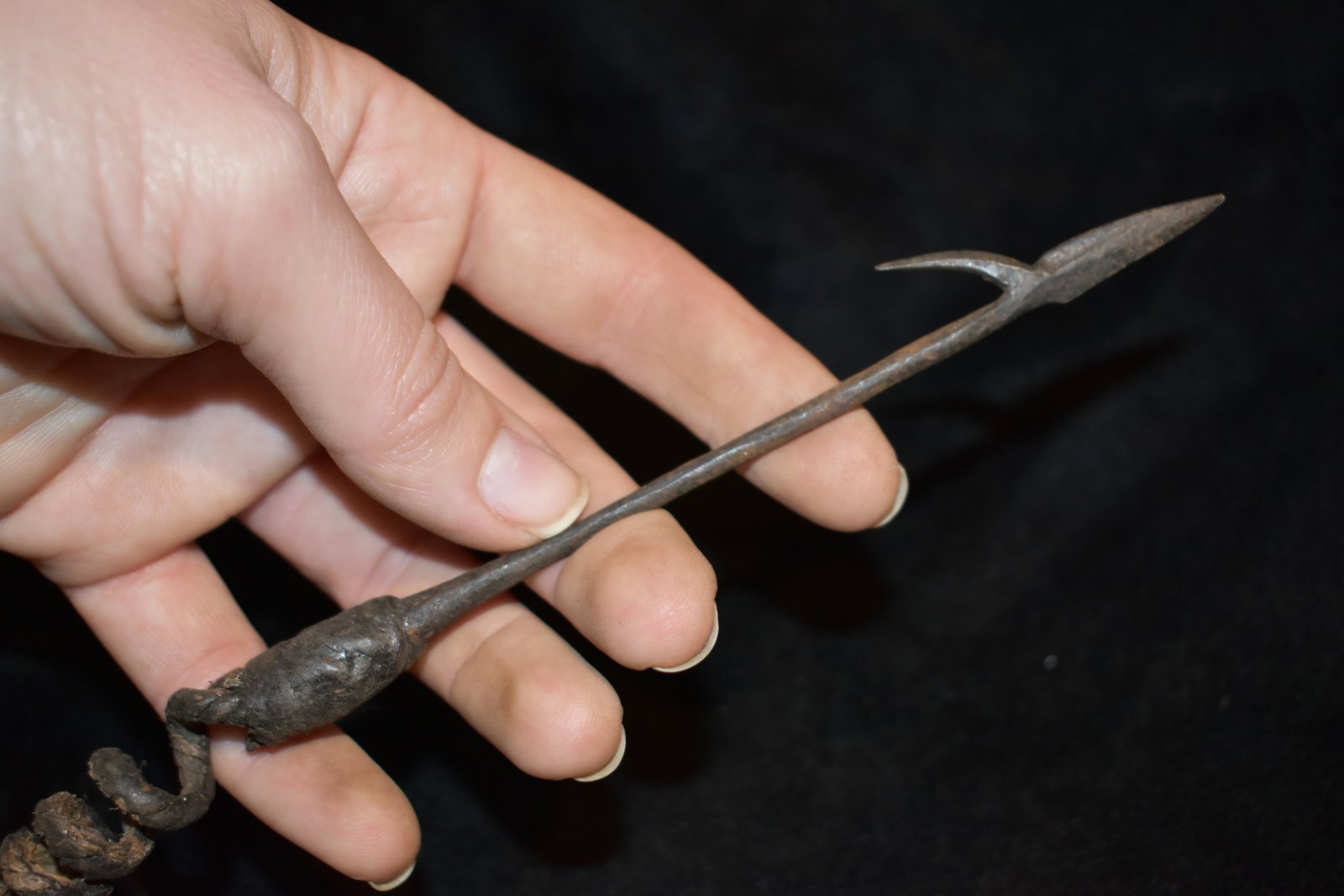 6" Barbed African Fishing Spear Head, African Relics,: 6" Barbed African Fishing Spear Head, African Relics, 1800's, Antique