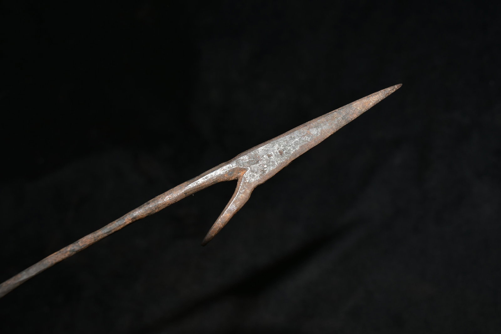 7 1/4" Barbed African Fishing Spear Head, African: 7 1/4" Barbed African Fishing Spear Head, African Relics, 1800's, Antique