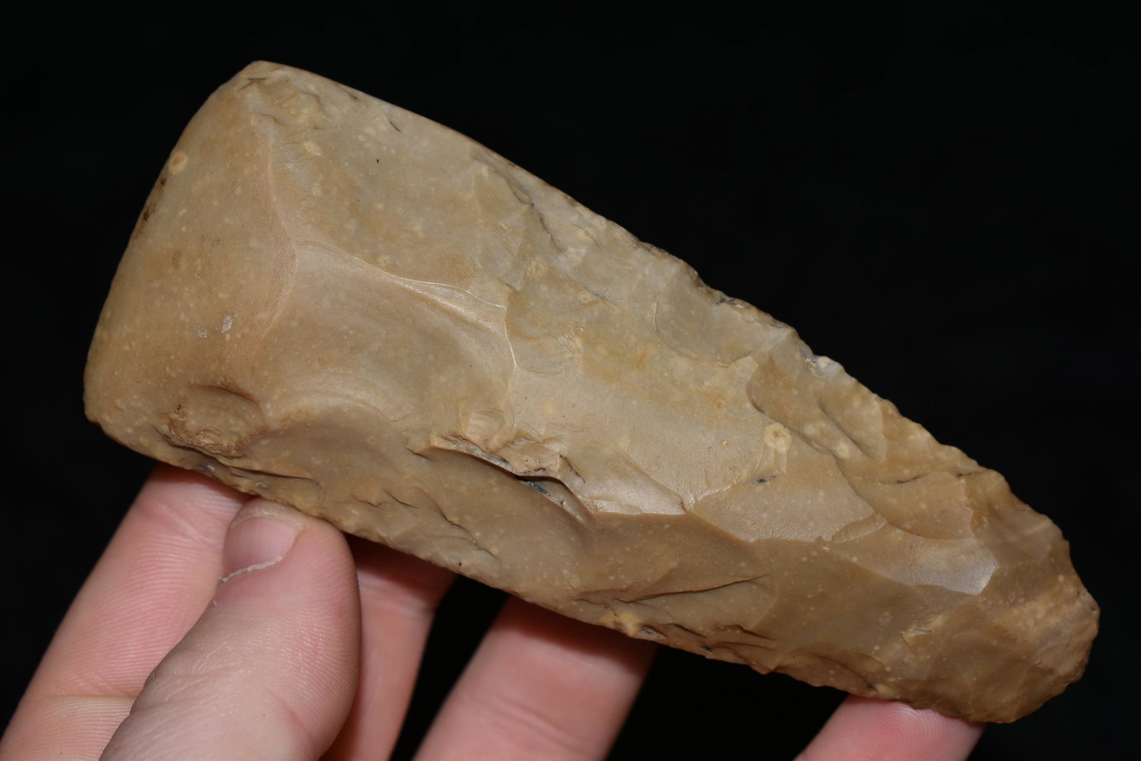 4 1/2" Flint Adze found in Gallatin Co., Illinois, Ex.: 4 1/2" Flint Adze found in Gallatin Co., Illinois, Ex. Gatses, Authentic Native American Artifact