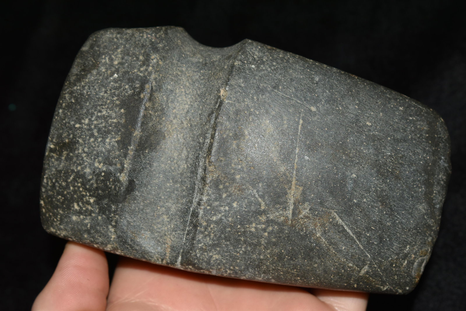 5 1/8" 3/4 Groove Axe, Good Lines, This lot comes out: 5 1/8" 3/4 Groove Axe, Good Lines, This lot comes out of the lifetime collection of C. Michael Kussman of Marceline Missouri. Mr. Kussman was a avid livestock auctioneer who through that found a passi
