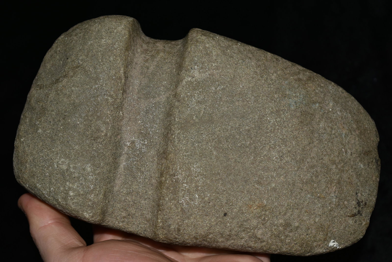 6 7/8" 3/4 Groove Axe, Motley COA, found in Clark Co.,: 6 7/8" 3/4 Groove Axe, Motley COA, found in Clark Co., Missouri, Authentic Native American Artifact