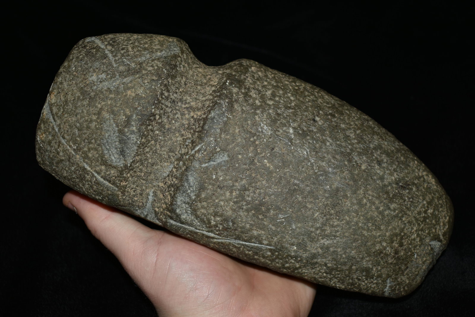 9 1/4" Three Quarter Groove Axe, This lot comes out of: 9 1/4" Three Quarter Groove Axe, This lot comes out of the lifetime collection of C. Michael Kussman of Marceline Missouri. Mr. Kussman was a avid livestock auctioneer who through that found a passion