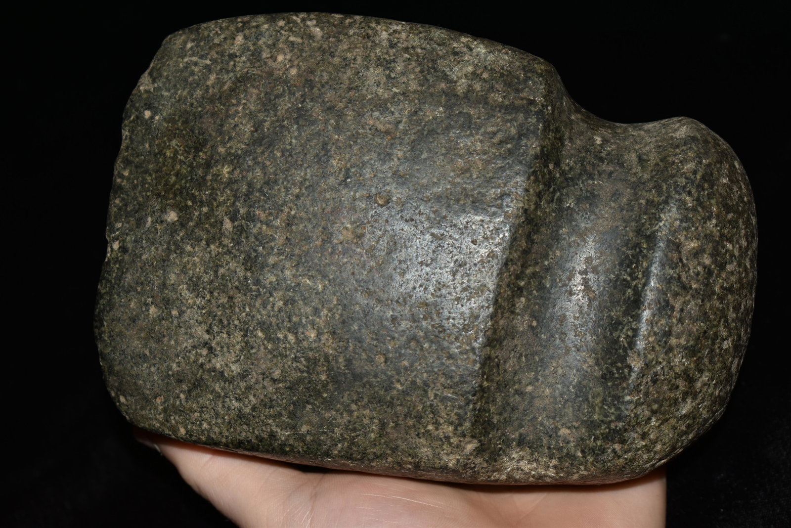 6 3/4" Three Quarter Groove Axe, Found in Madison Co.: 6 3/4" Three Quarter Groove Axe, Found in Madison Co. IL, This lot comes out of the lifetime collection of C. Michael Kussman of Marceline Missouri. Mr. Kussman was a avid livestock auctioneer who thr