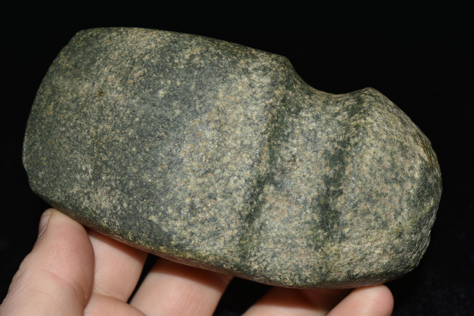 4 9/16" Three Quarter Groove Axe, Motely COA, Hancock: 4 9/16" Three Quarter Groove Axe, Motely COA, Hancock Co., Illinois, Authentic Native American Artifact