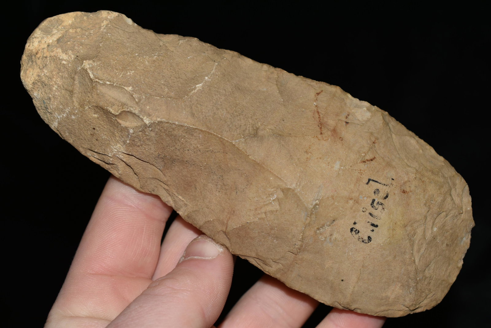 5 1/2" Flint Celt found in Indiana, Authentic Native: 5 1/2" Flint Celt found in Indiana, Authentic Native American Artifact