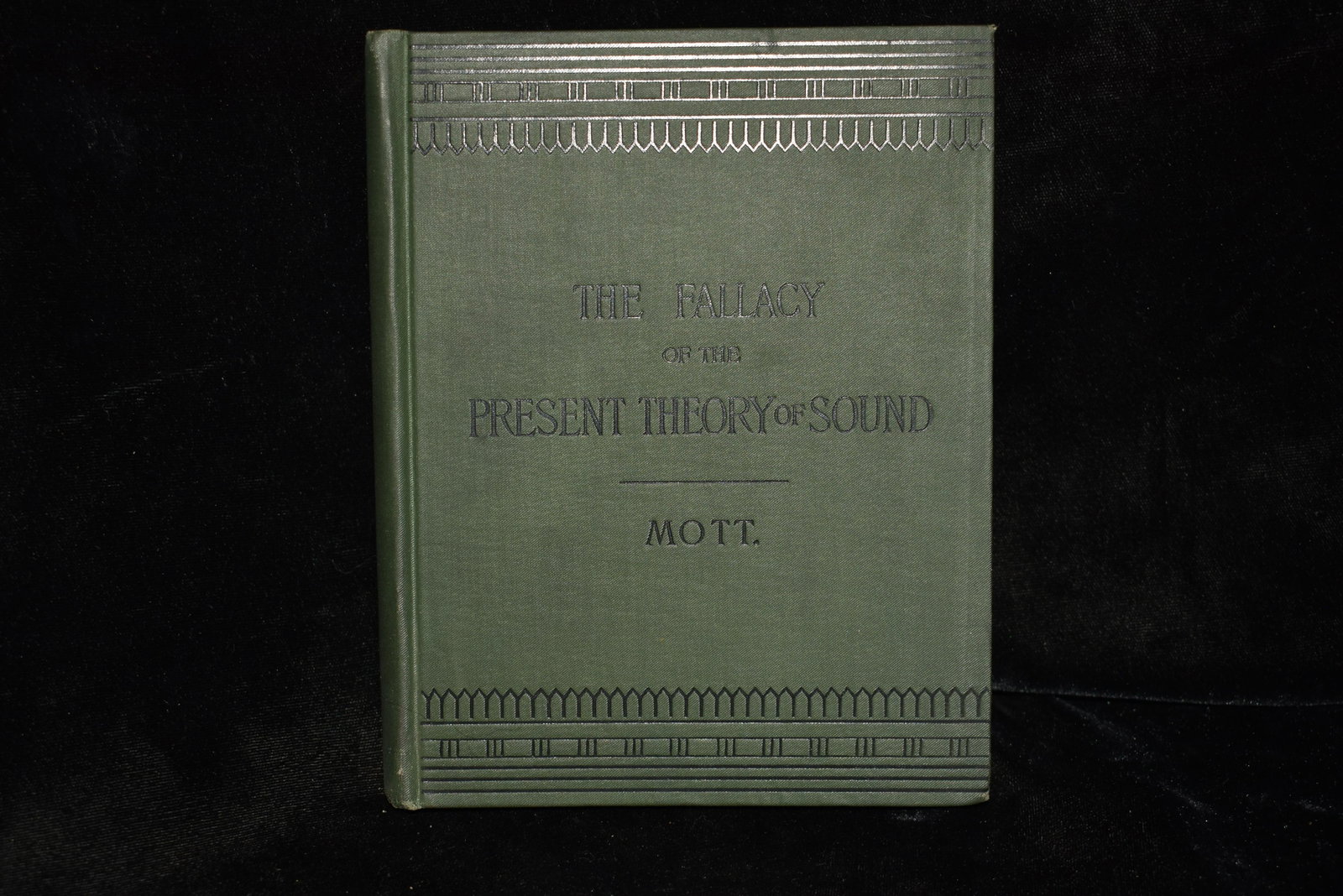 1885 Fallacy of the Present Theory of Sound 1st Ed: The Fallacy of the Present Theory of Sound by Henry A. Mott. Published by New York: John Wiley & Sons (1885). 1st Edition. Very Good + Condition. Foxing on a few pages to the front. Publishers origina