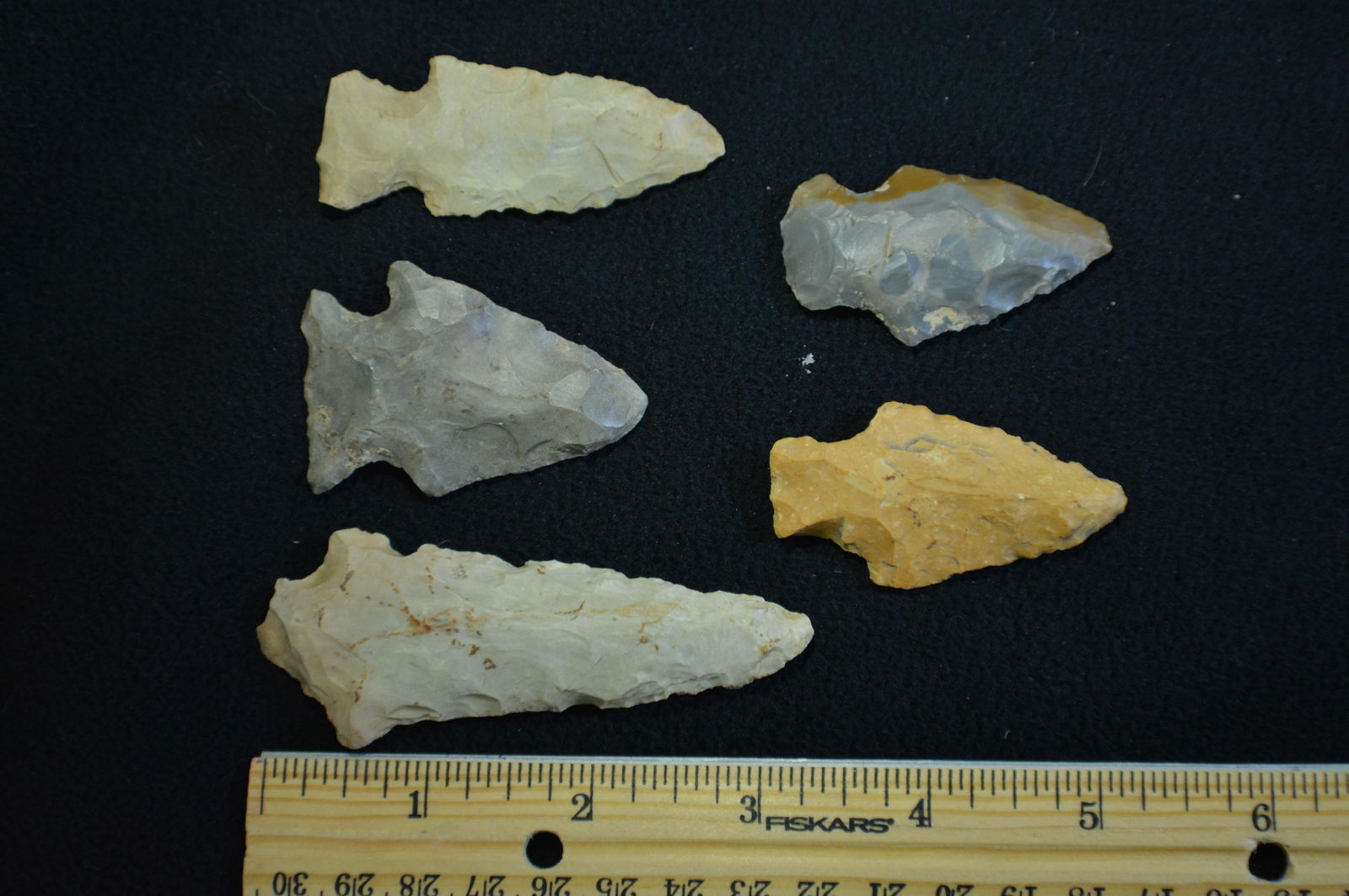 5 Points Longest is 3 7/16" Found in Pulaski Co. IL by (1 of 2)