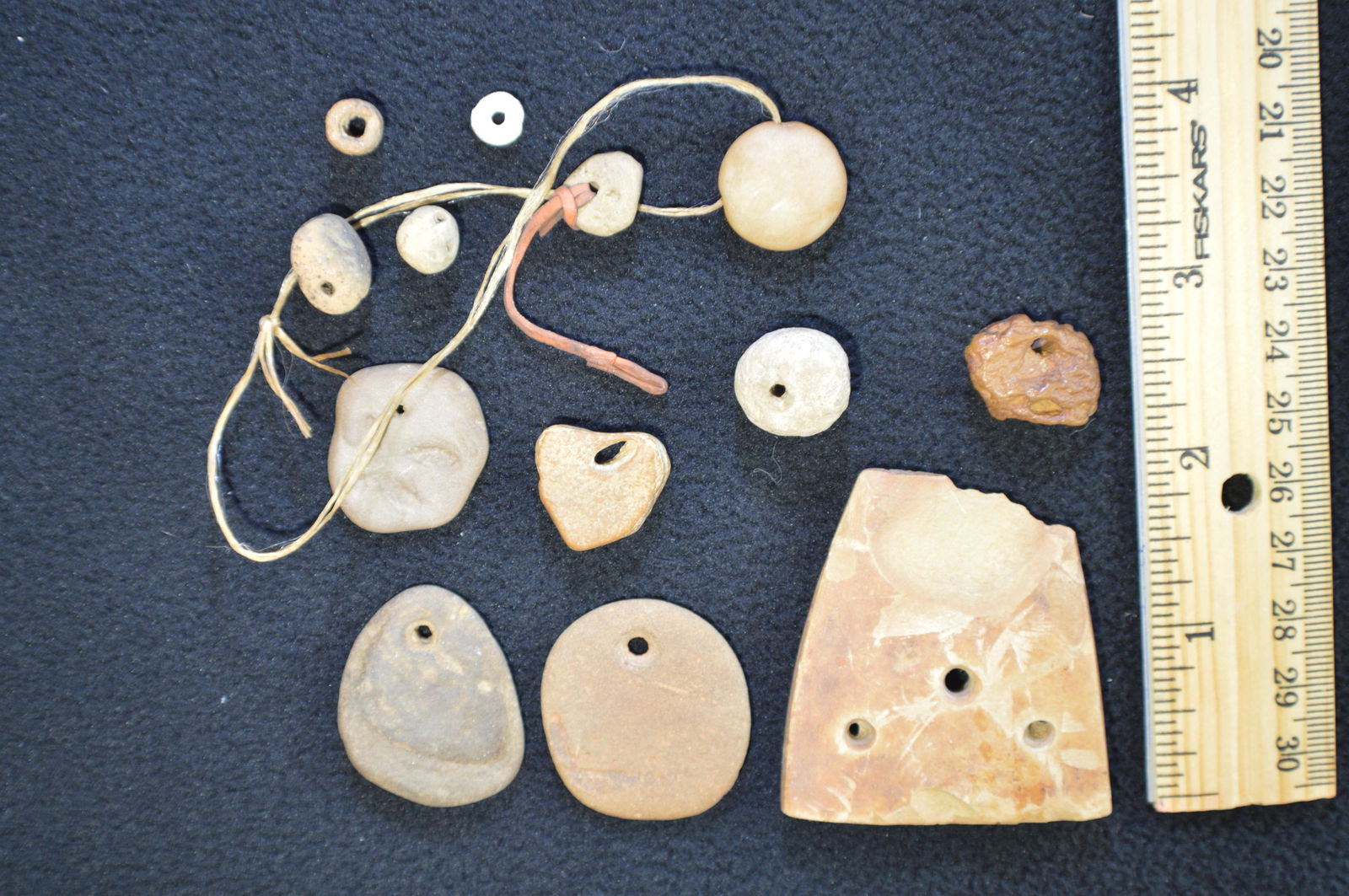 Group of Beads and Pendants Found in Pulaski Co. IL By (1 of 2)