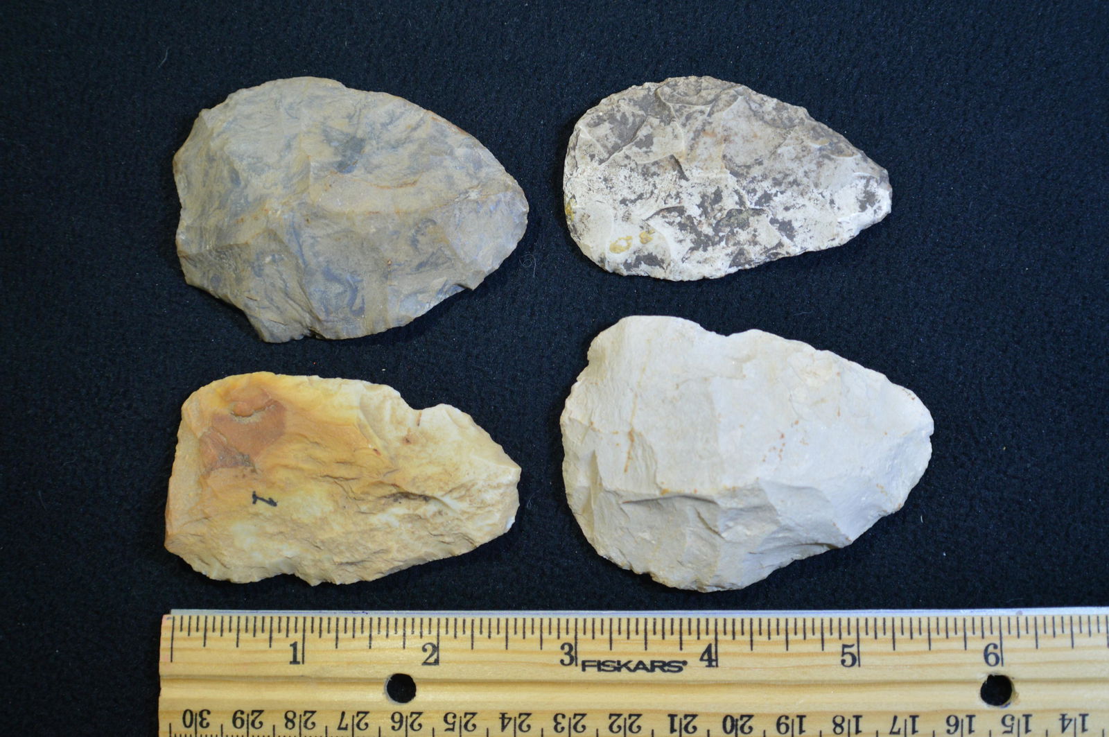 4 Round Knives Longest is 2 1/2 " Found in Union Co. KY (1 of 2)