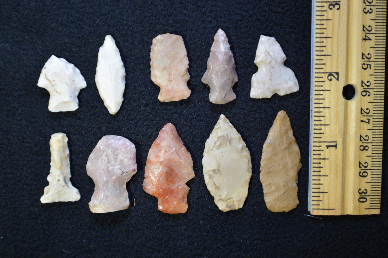 10 Bird Points Longest is 1 1/2 " Found in Pulaski Co. (1 of 2)