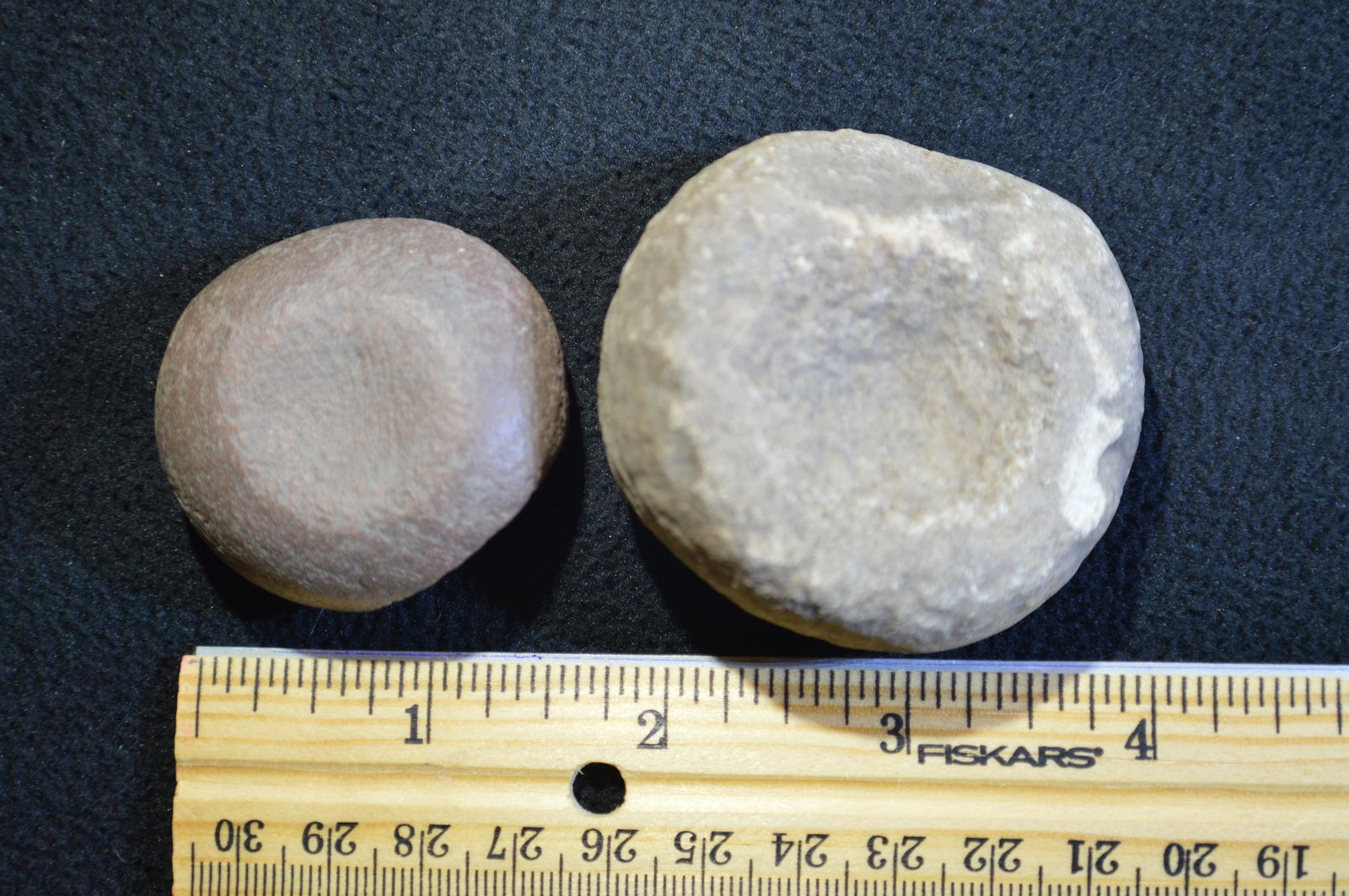 2 Damaged Discoidals Bigger one is 2 3/16 " Found in (1 of 4)