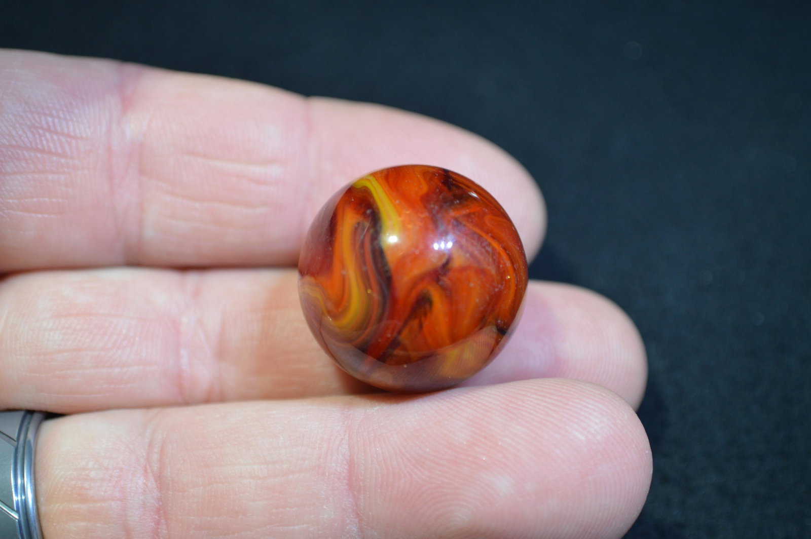 Christensen Agate Co. Slagg Shooter Marble in Great: Christensen Agate Co. Slagg Shooter Marble in Great Condition