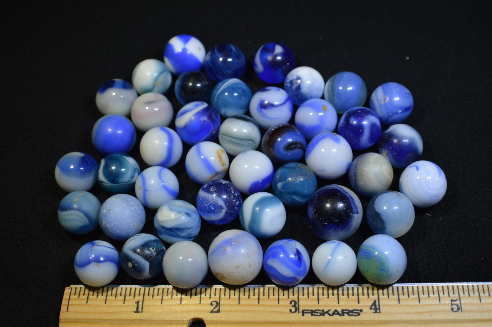 43 Blue Marbles Some are Cobalt and all in Good or: 43 Blue Marbles Some are Cobalt and all in Good or better Shape.