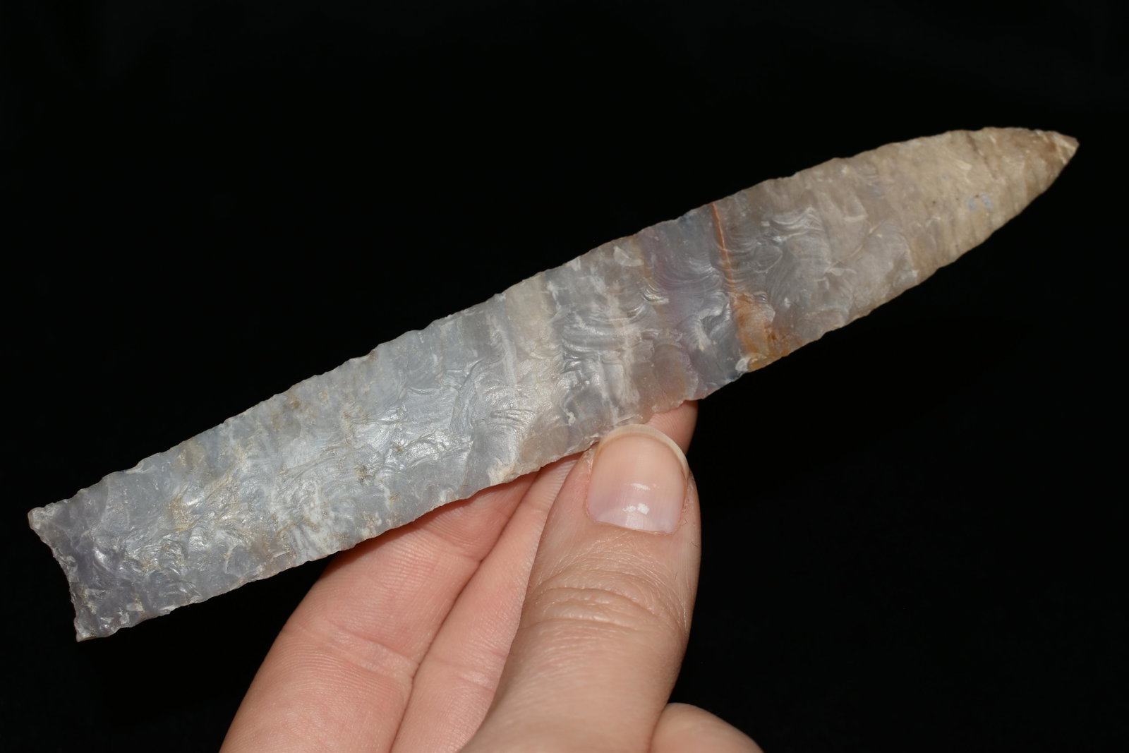6 1/8" Agate Basin Point, Reproduction, Great Study: 6 1/8" Agate Basin Point, Reproduction, Great Study Relic