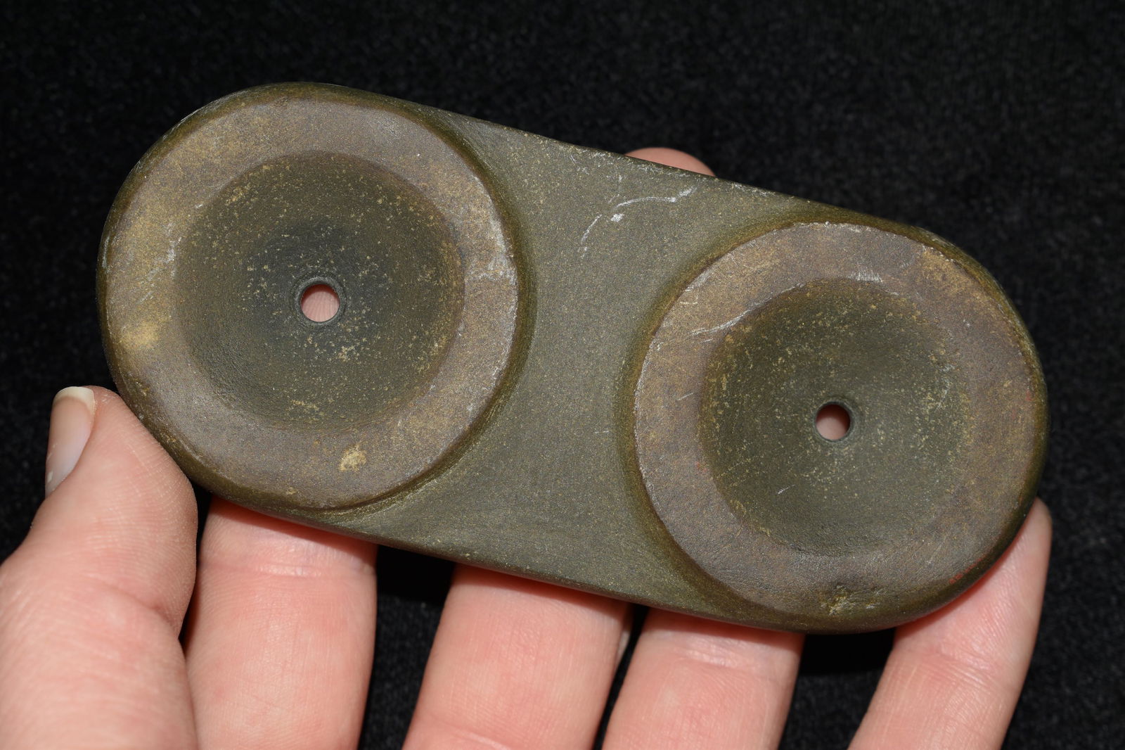 4 1/8" Double Hold Gorget, Reproduction, Great Study: 4 1/8" Double Hold Gorget, Reproduction, Great Study Relic