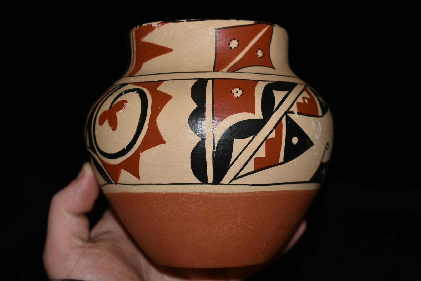 5" x 4 3/4" Painted Native American Bowl by C.C.R. (1 of 6)