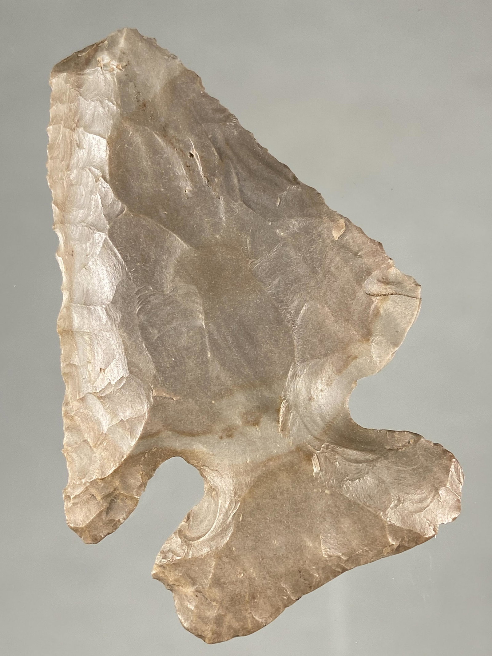 2 1/2" BUFFALO RIVER THEBES FOUND IN CENTRAL KENTUCKY,: 2 1/2" BUFFALO RIVER THEBES FOUND IN CENTRAL KENTUCKY, GREAT COLOR, BLUNTED TIP, INDIAN ARROWHEAD, ARTIFACT
