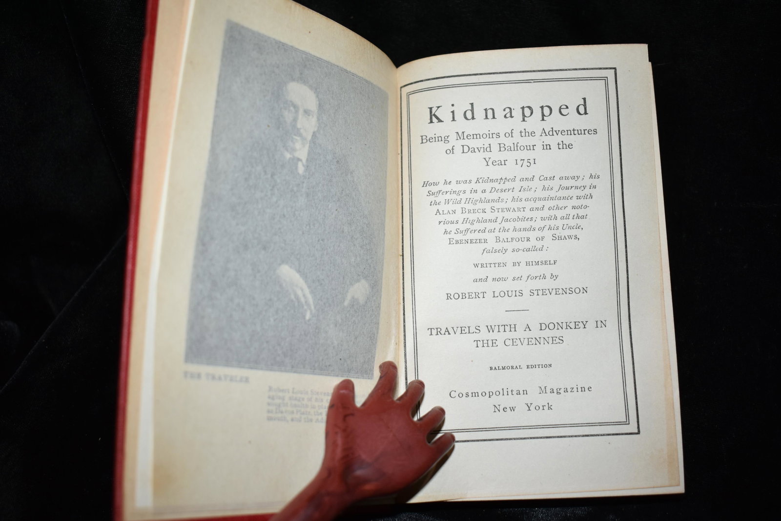 1900 Kidnapped Being Memoirs of the Adventures of David: Kidnapped Being Memoirs of the Adventures of David Balfour in the Year 1751 by Robert Louis Stevenson. Published by Cosmopolitan Magazine New York 1900. Balmoral Edition. Fading to spine otherwise ver