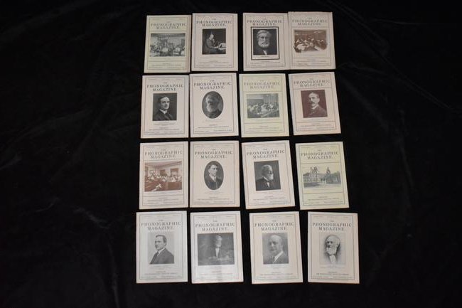 16 Antique Phonographic Magazine: The Phonographic Magazine 1910 to 1913. 16 Different monthly issues by Jerome B. Howard Published in Cincinnati by The Phonographic Institute. Paper backs all in good to very good condition. 4 7/8" by