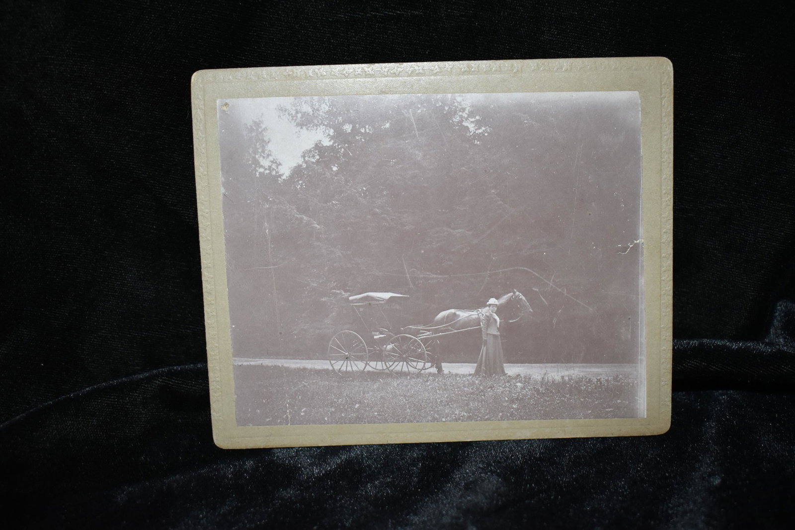 Late 1800's Photo of Consuelo Stuart: 1890's to 1900 Photo Card of Consuelo Stuart (Peter Humphries Clark's daughter). Consuela Stuart Clark was the first African American Woman doctor in Ohio. This photo was a gift to Elmira Howard from 