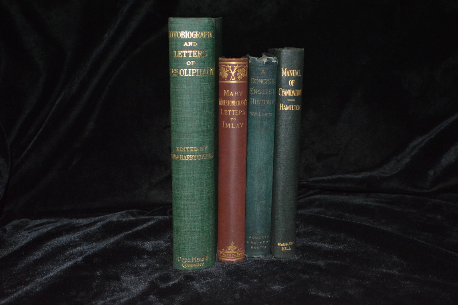 4 Antique 1st Edition Books 1879 to Early 1900's: Manual of Cyanidation by Edward Montague Hamilton. Published by McGraw-Hill (1920). 1st Edition; A Concise English History : designed to assist candidates preparing for Army, civil service, local, and