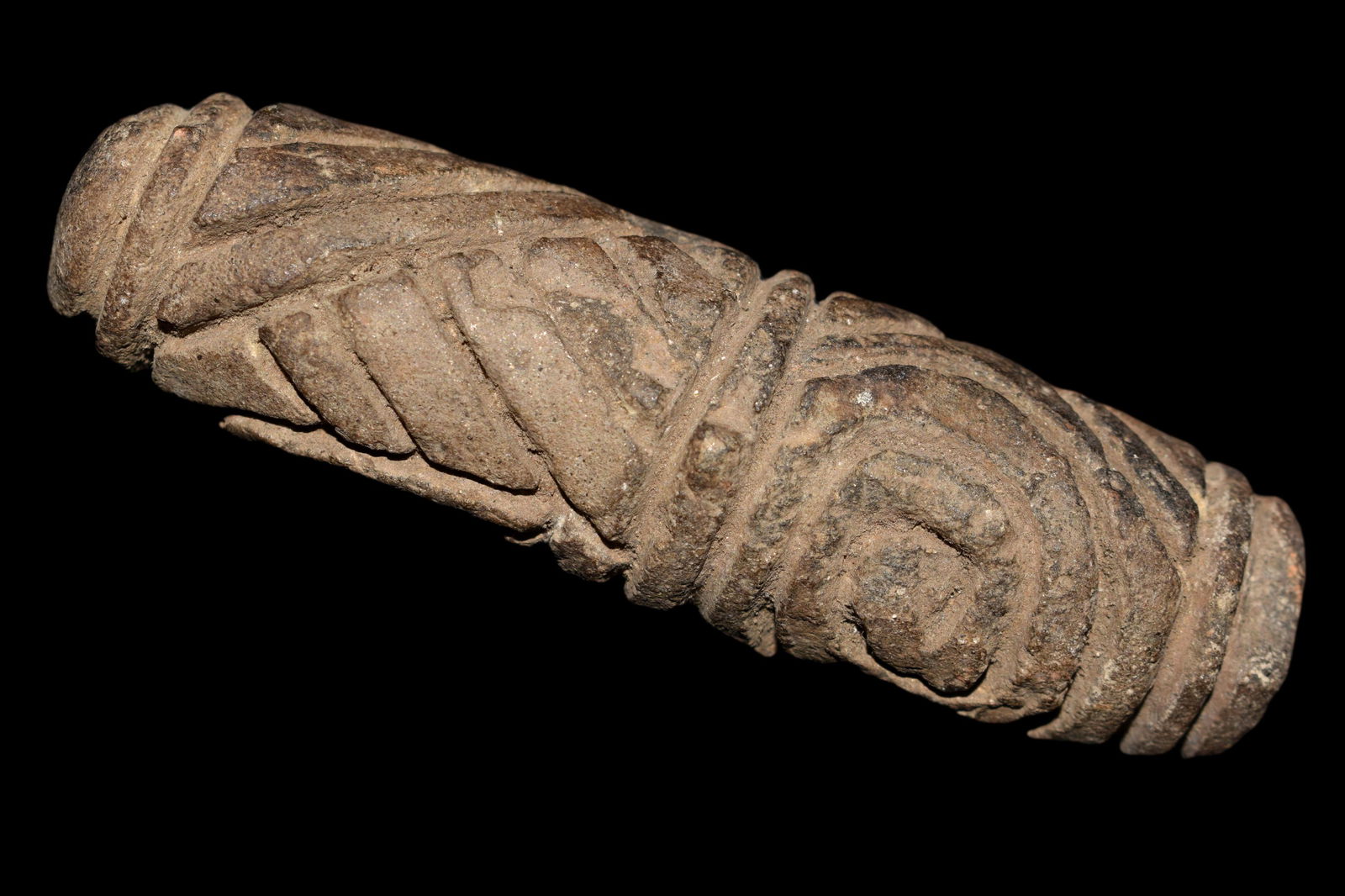 3 5/8" Cylinder Bead, Engraved, Native American (1 of 5)