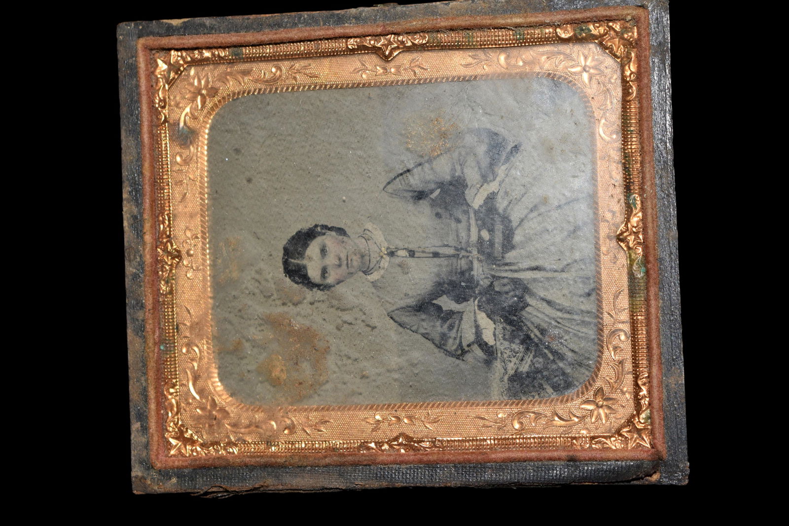 3 1/2" Early Daguerreotype Photographs Union Cases, (1 of 5)