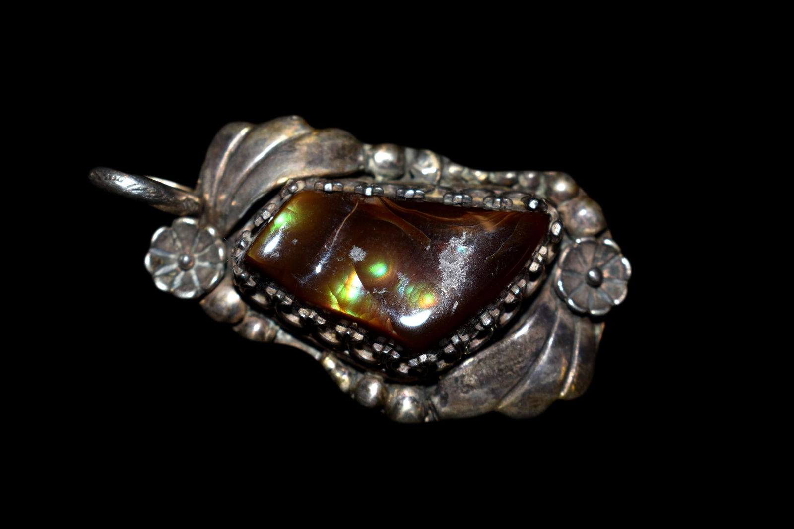 1 7/8" Signed Vintage Fire Agate Sterling Silver (1 of 5)