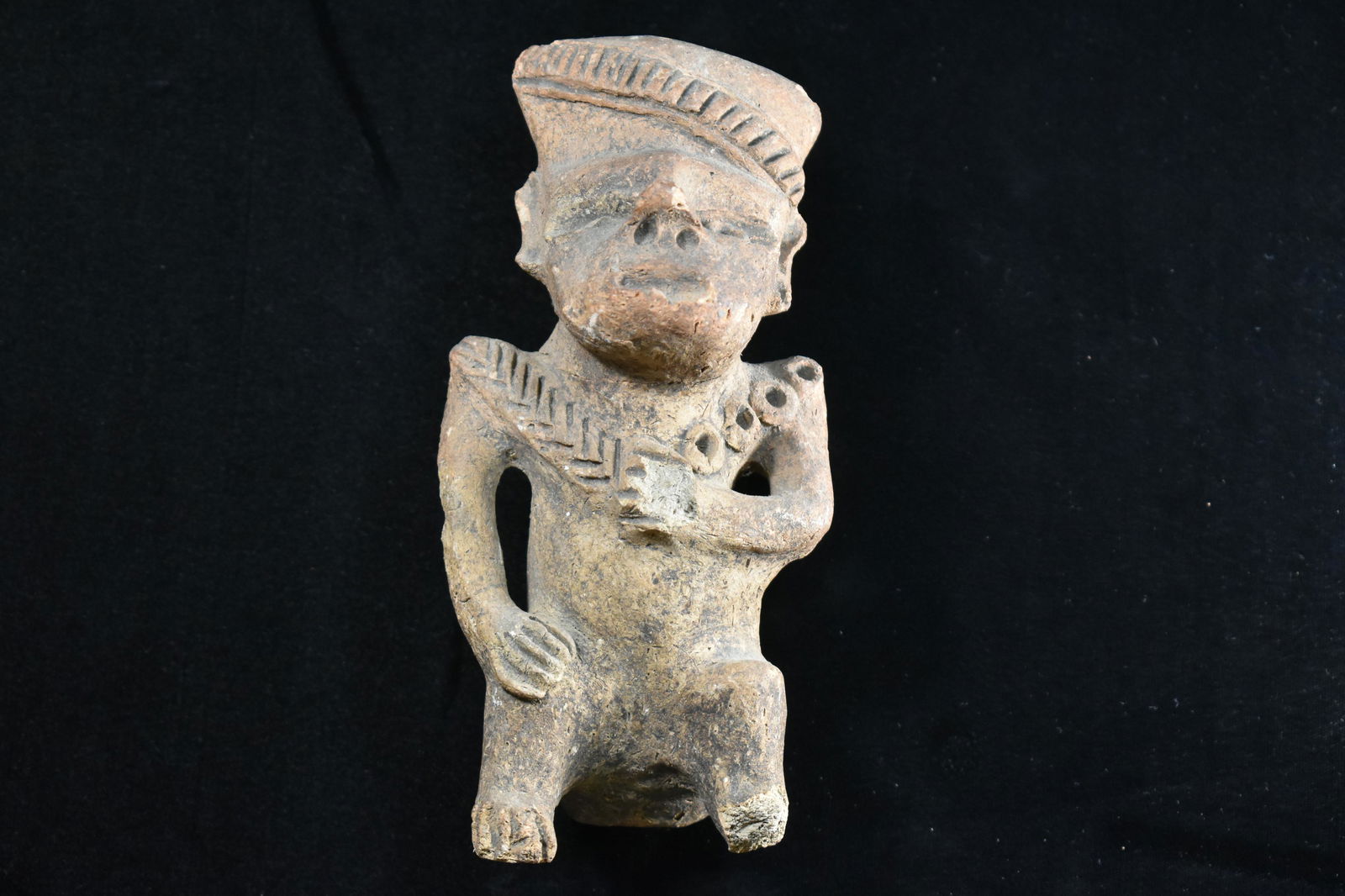 7 1/4" Pre Columbian Figurine, Broken and Reglued (1 of 7)
