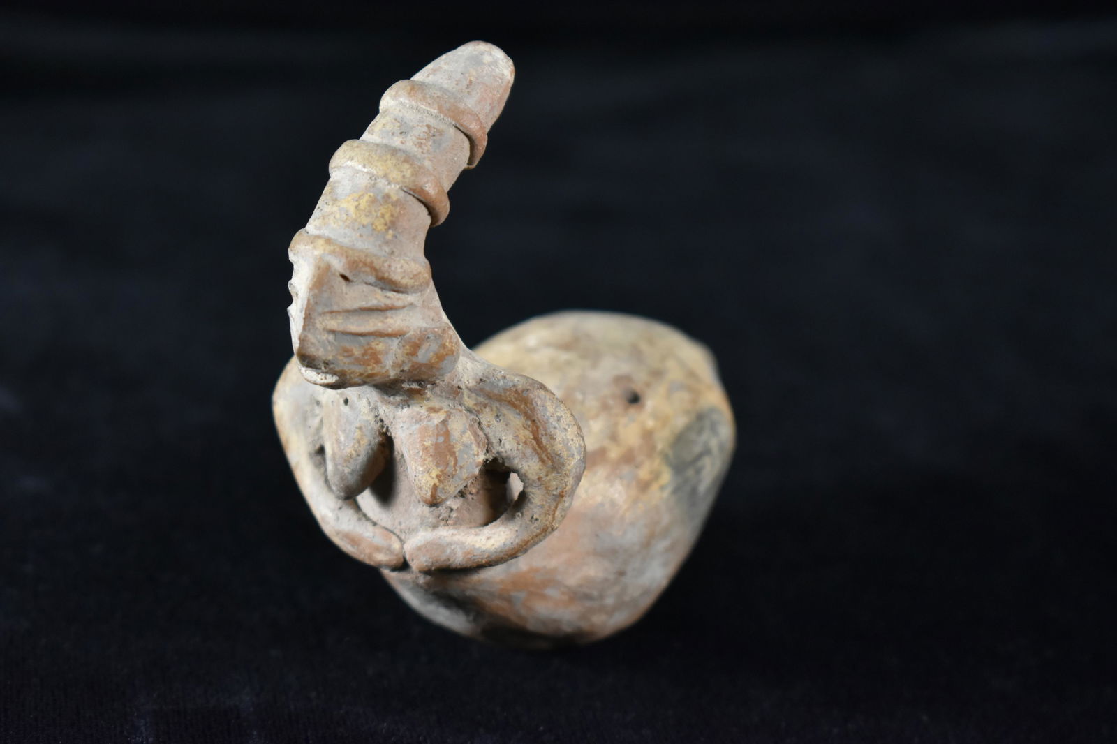 4" Outstanding Soli pre Columbian Human Effigy Flute (1 of 6)