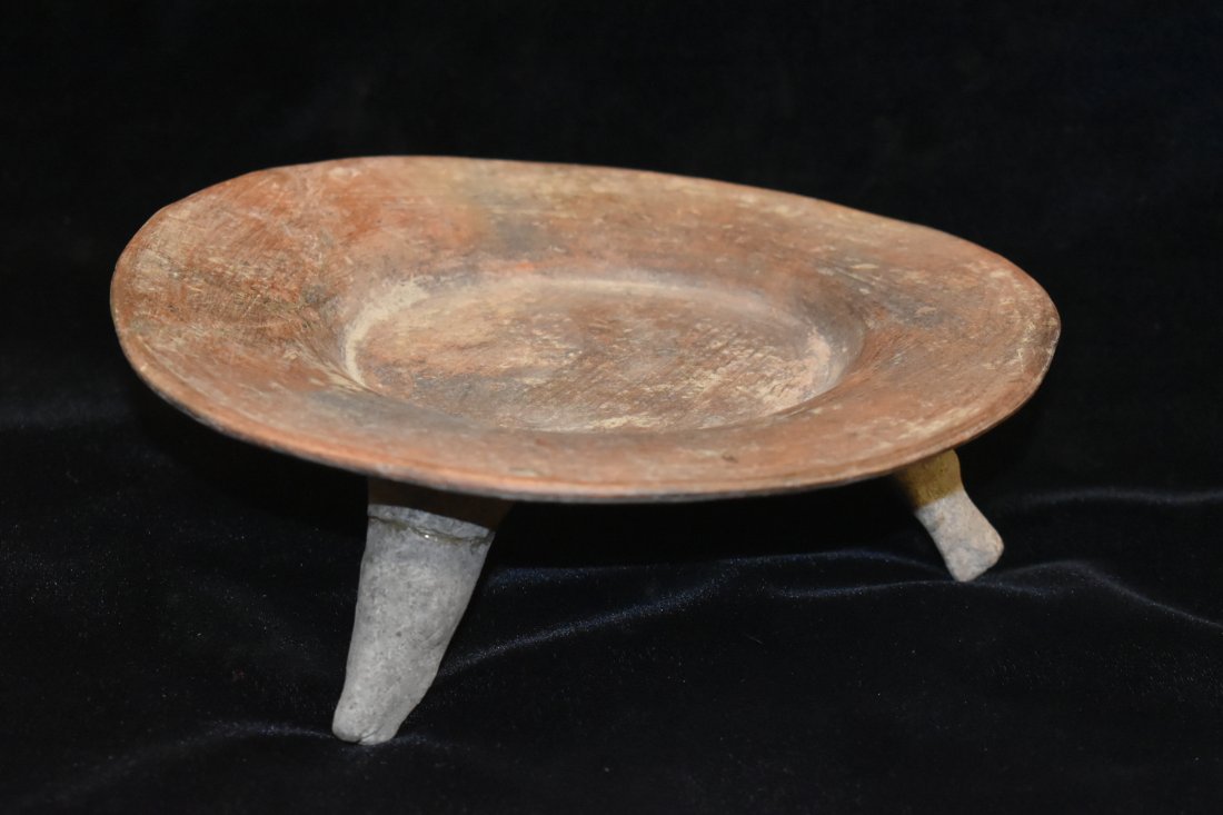 8 1/4" Aztec Tripod Plate, Mexico ca. 1400-1500 AD, (1 of 5)