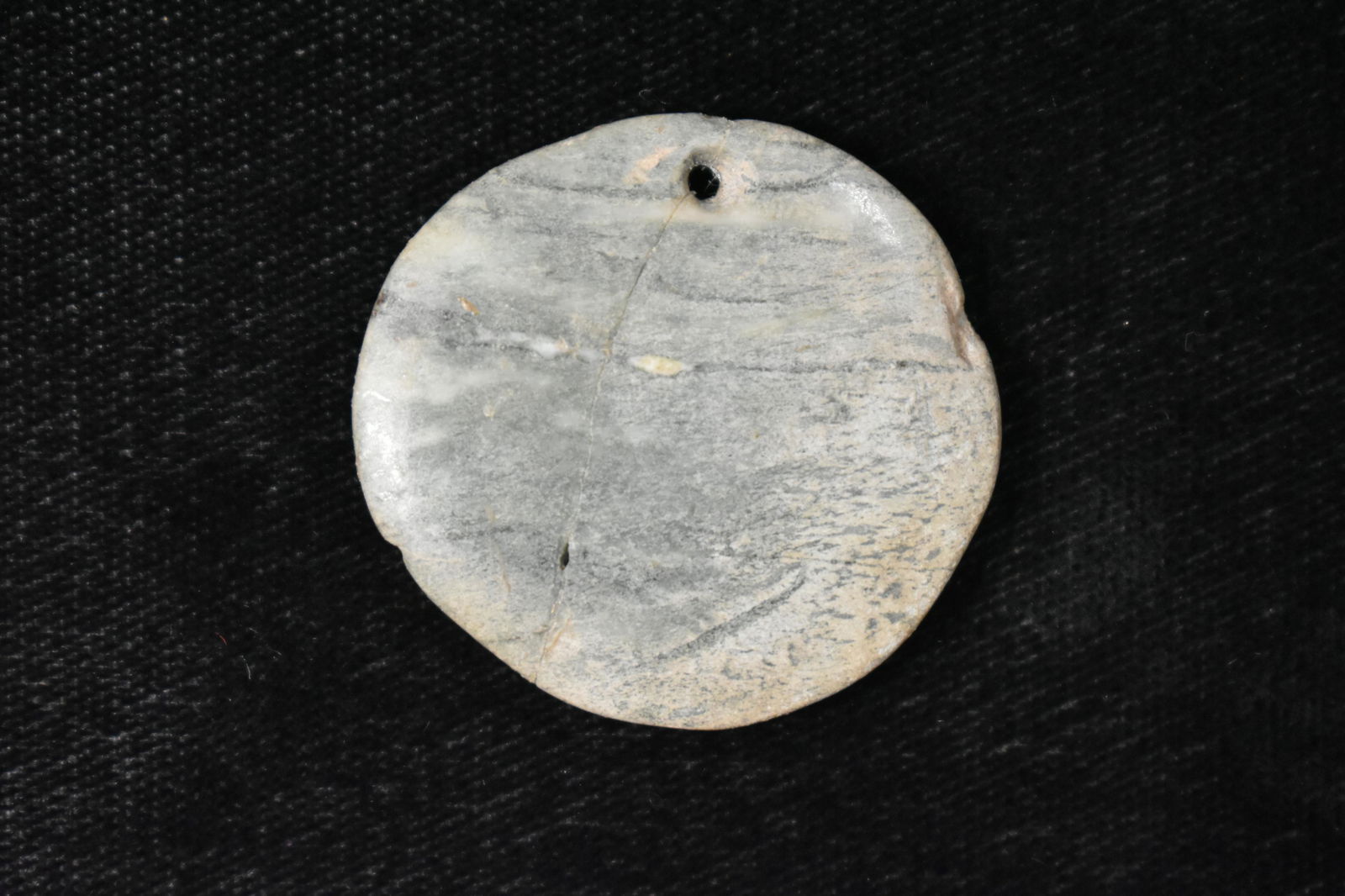 1 1/4" Pre Columbian Polished Stone Pendant, Broken and (1 of 3)