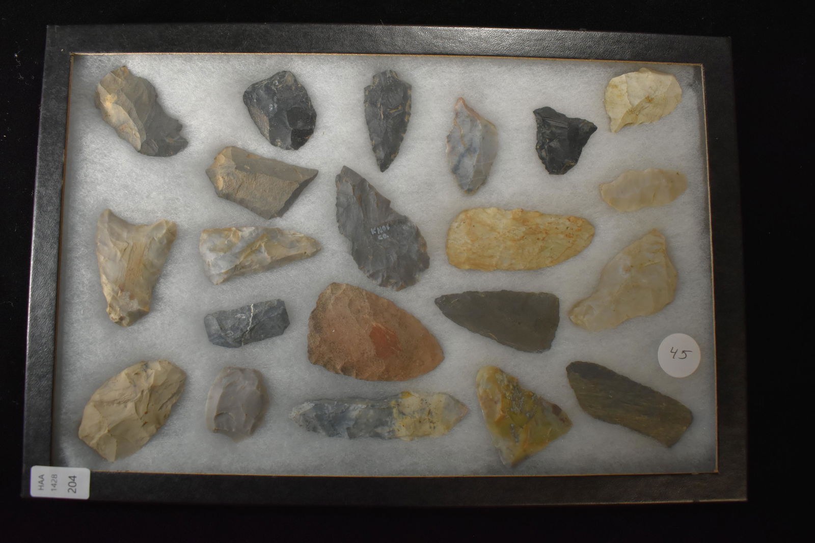 Frame of 20 Flint Tools and Blades, OH,  Native (1 of 3)