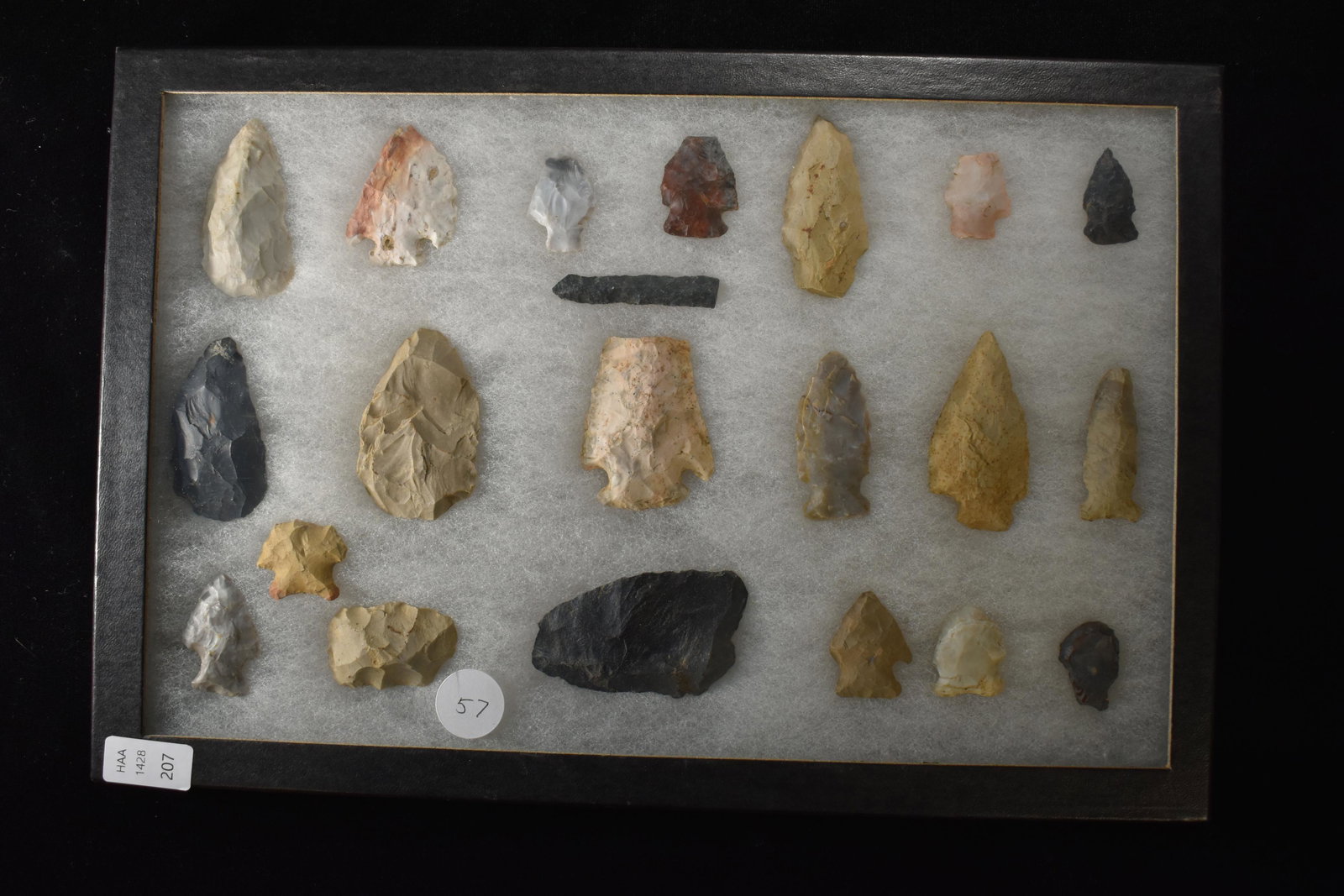 Frame of 21 Flint Points and Tools, OH,  Native (1 of 3)
