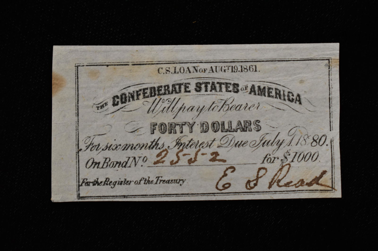 Confederate State 50 Dollar Bond (1 of 4)