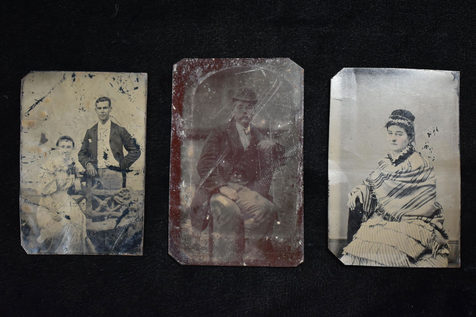 Lot of 3 Tin Type Photographs, Vintage (1 of 6)
