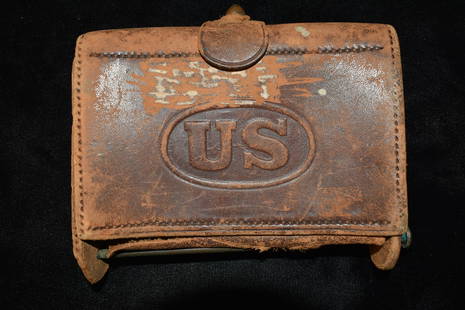 Us Leather Ammo Box, Civil War Era: Us Leather Ammo Box, Civil War Era