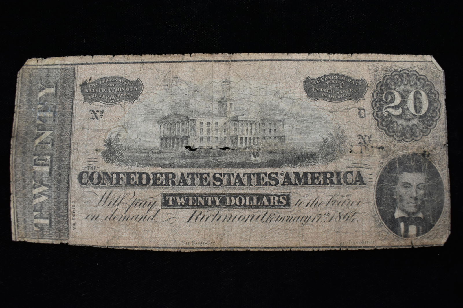 Twenty Dollar Confederate States Note 1864 (1 of 3)