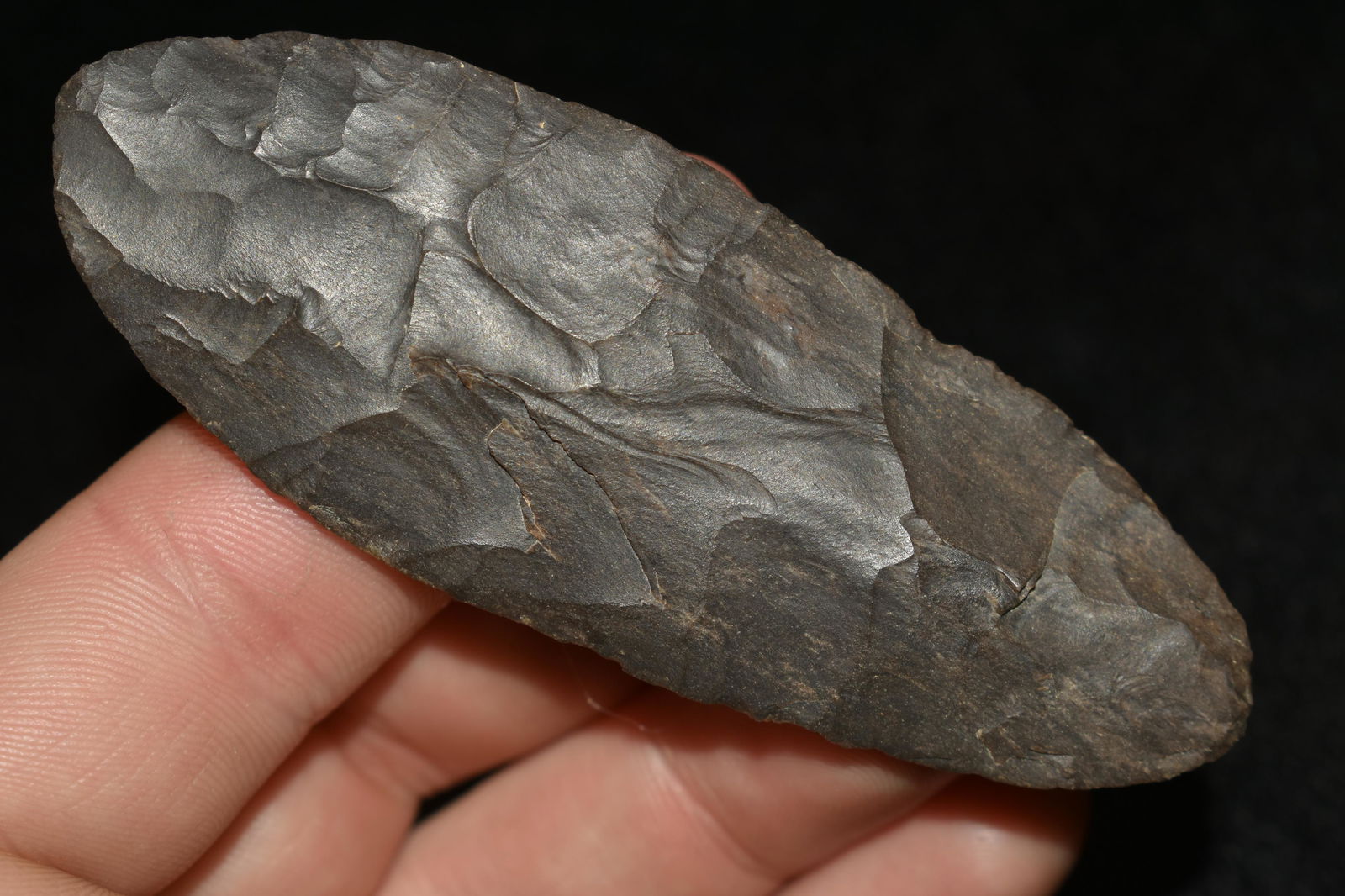 THIN AND WELL FLAKED 3 3/8" LONG LEAF BLADE FOUND IN (1 of 5)