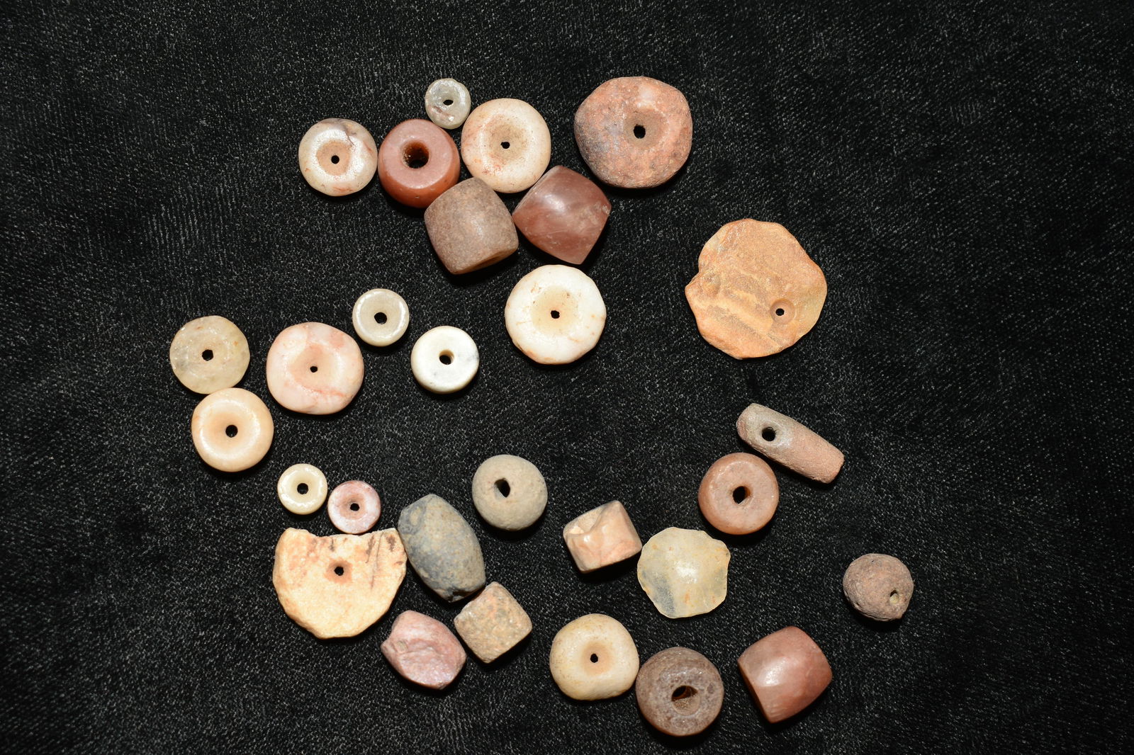 Lot of 28 Neolithic Stone Beads, Africa (1 of 2)
