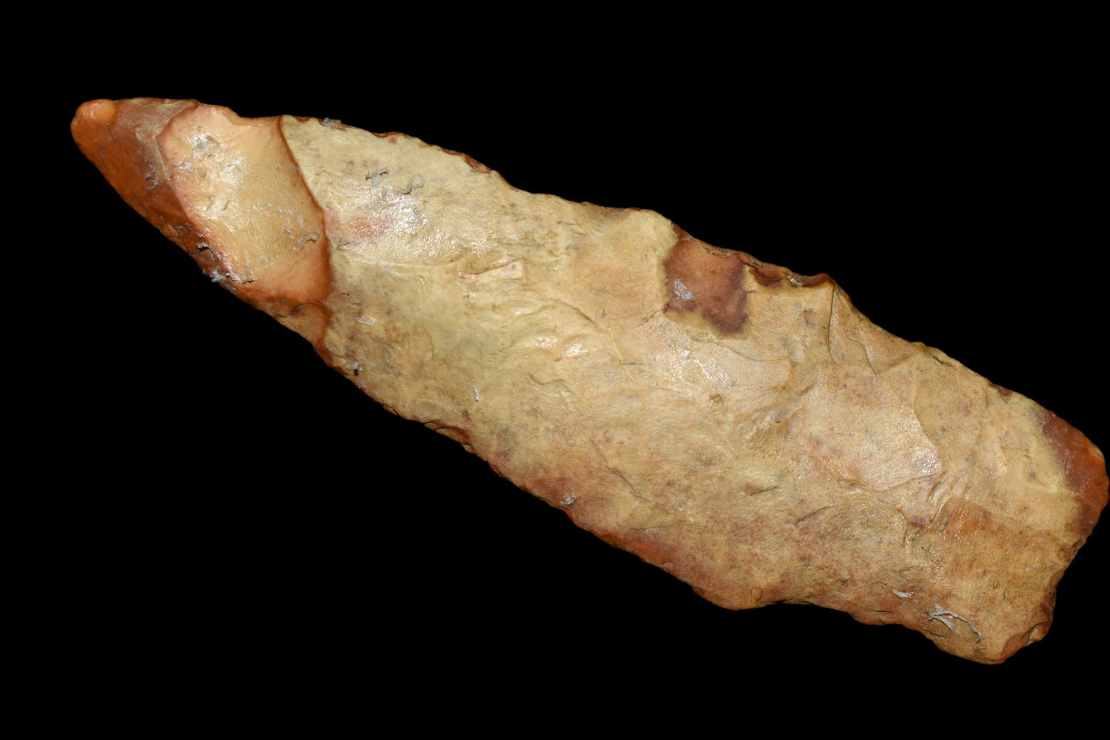 3 1/2" Square Stemmed Creek Stained Point, Good Color, (1 of 6)