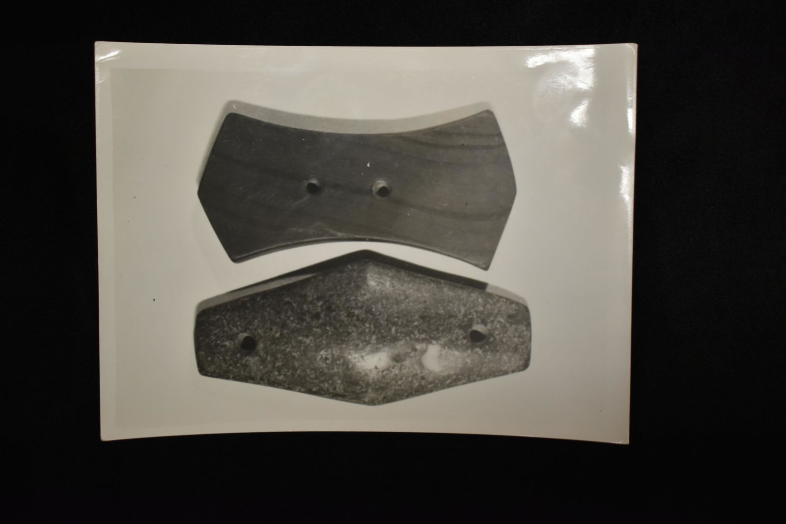 Black and White Photo Pair of Gorgets, BW Stephens and: Black and White Photo Pair of Gorgets, BW Stephens and Brian Noblock, Artifact Collection Documentation