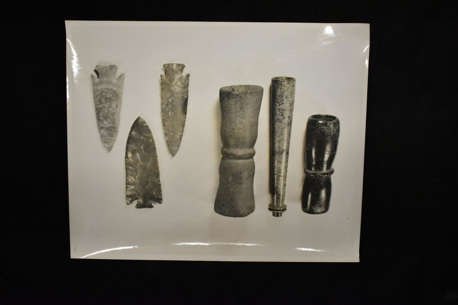 Black and White Photo Flint Pipes and Points, BW (1 of 2)