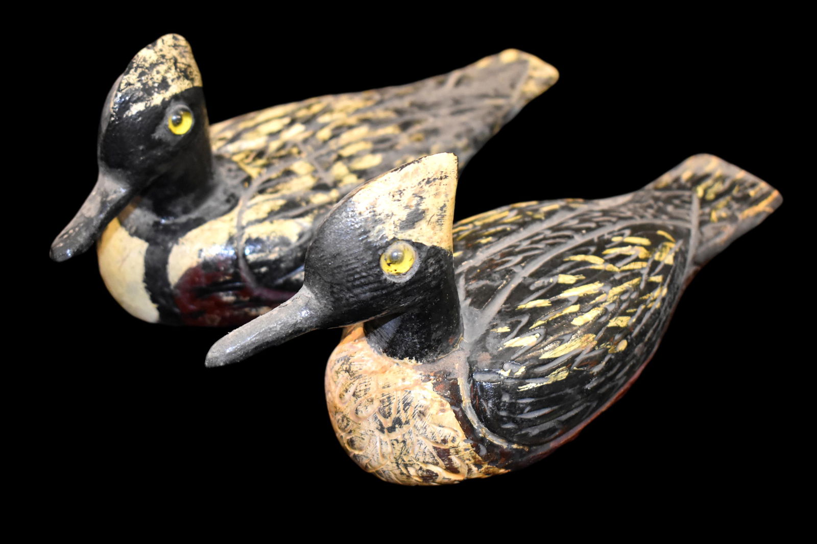 Pair of Minature Lene Gillis Vintage Wooded Hooded Merg (1 of 6)