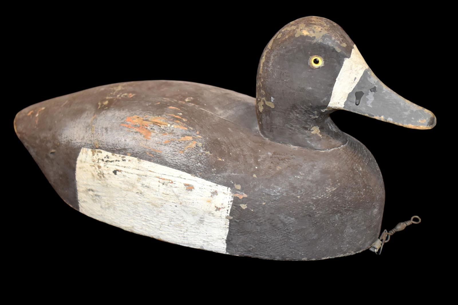 13 1/2" MI Carved 1930-1940 Bluebill Hen Duck Decoy, (1 of 5)