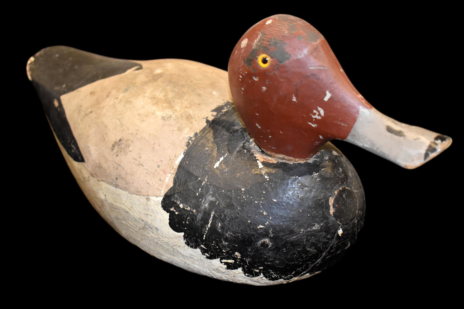 13" Circa 1880 Red head Drake Duck Decoy, Carved by (1 of 5)