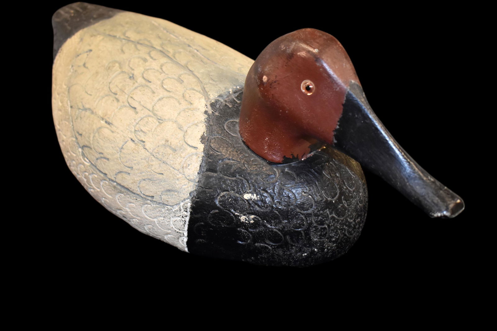 17" Vintage Canvasback Drake Duck Decoy, Solid Wood, (1 of 6)